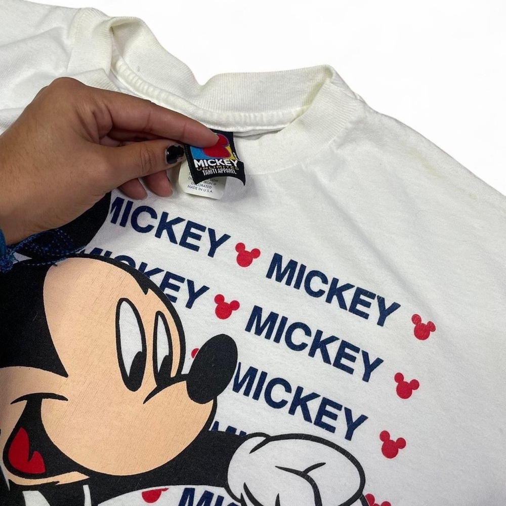 Vintage 90s Mickey Mouse Cropped Style T-shirt - Picture 6 of 6